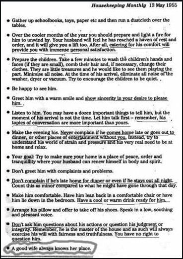 How to welcome your husband - 1995 version