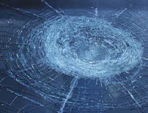 Picture of hailstone hitting windscreen
