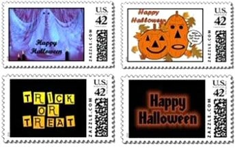 American Funny Halloween Postage Stamps