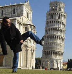 Kicking the leaning tower of Pisa