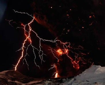 Iceland Volcano Lightning