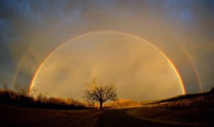 Rainbow at dusk