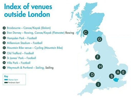 London Olympics 2012 Venues outside London