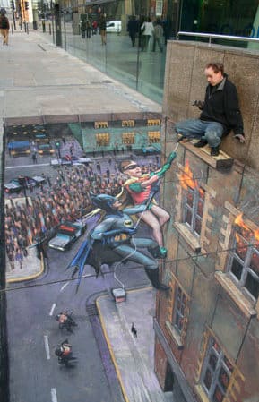 Funny pavement art