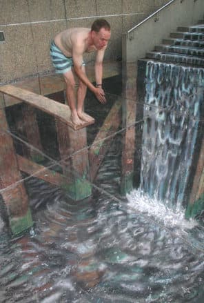 Pavement Art Waterfall