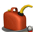 heat a two-gallon can of petrol
