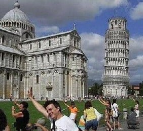 Kicking the leaning tower of Pisa