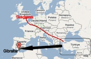 Sat-Nav Gibralter - Skegness