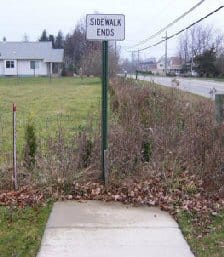 funny bike picture - sidewalk ends