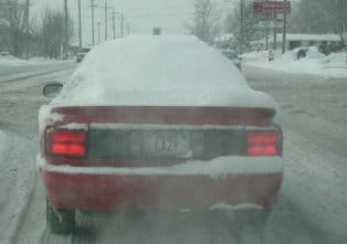 Funny snow pictures - lazy number plate