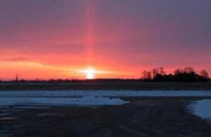 Sunset in the snow