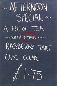 Tea with ether