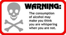 Drinking warning sign