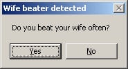 Computer error - Joke Wife beater