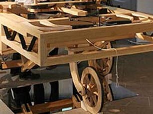 Leonardo da Vinci three-wheeled wooden car