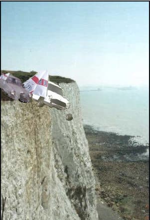 Lemfids throwing themselves off Dover Cliffs